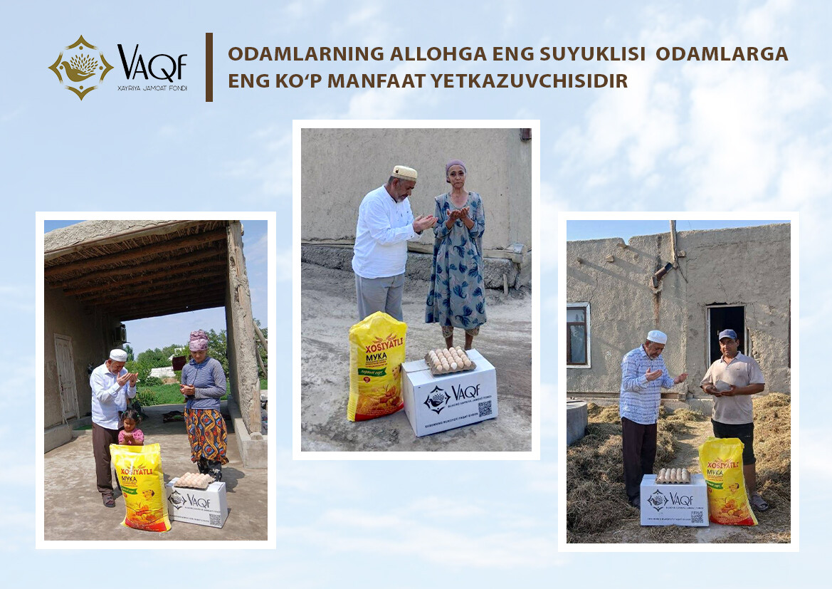 BUXORO VAQF FILIALI TOMONIDAN QORAKO‘L TUMANIDAGI IJTIMOIY KO‘MAKKA MUHTOJ OILALARGA OZIQ-OVQAT MAHSULOTLARI TARQATILDI